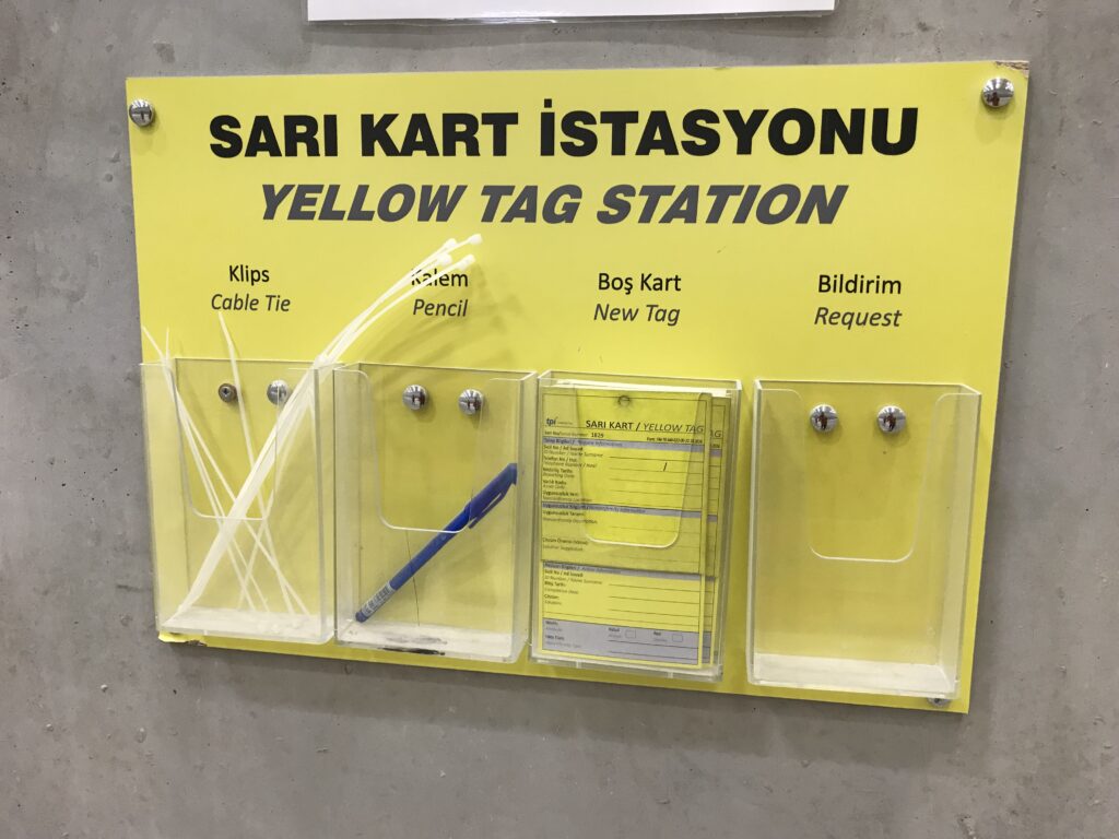 sarı kart prosedürü için kullanılan istasyon