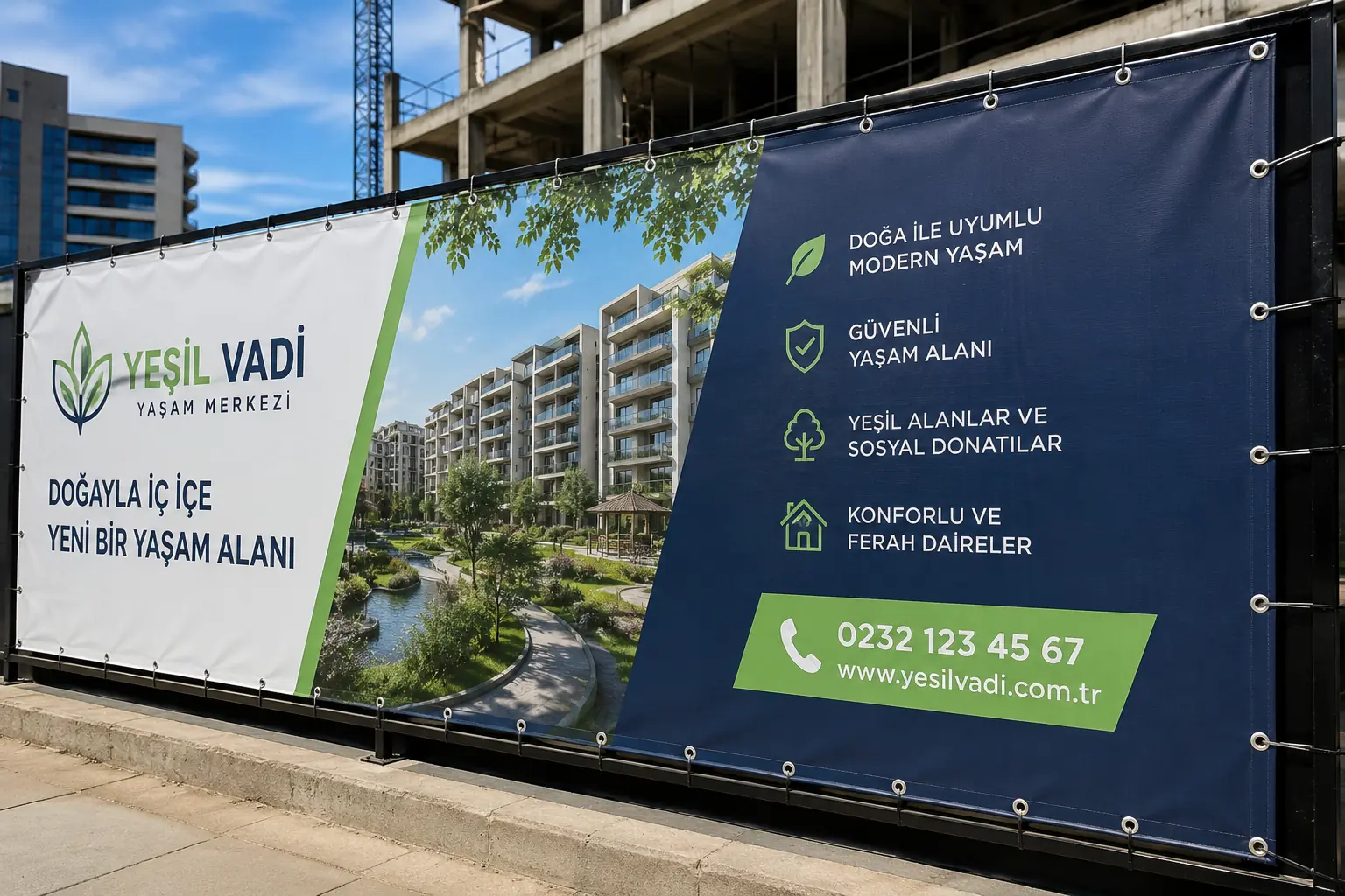 İzmir branda baskı hizmetleri, şantiye çevreleme ve büyük ebat reklam brandası