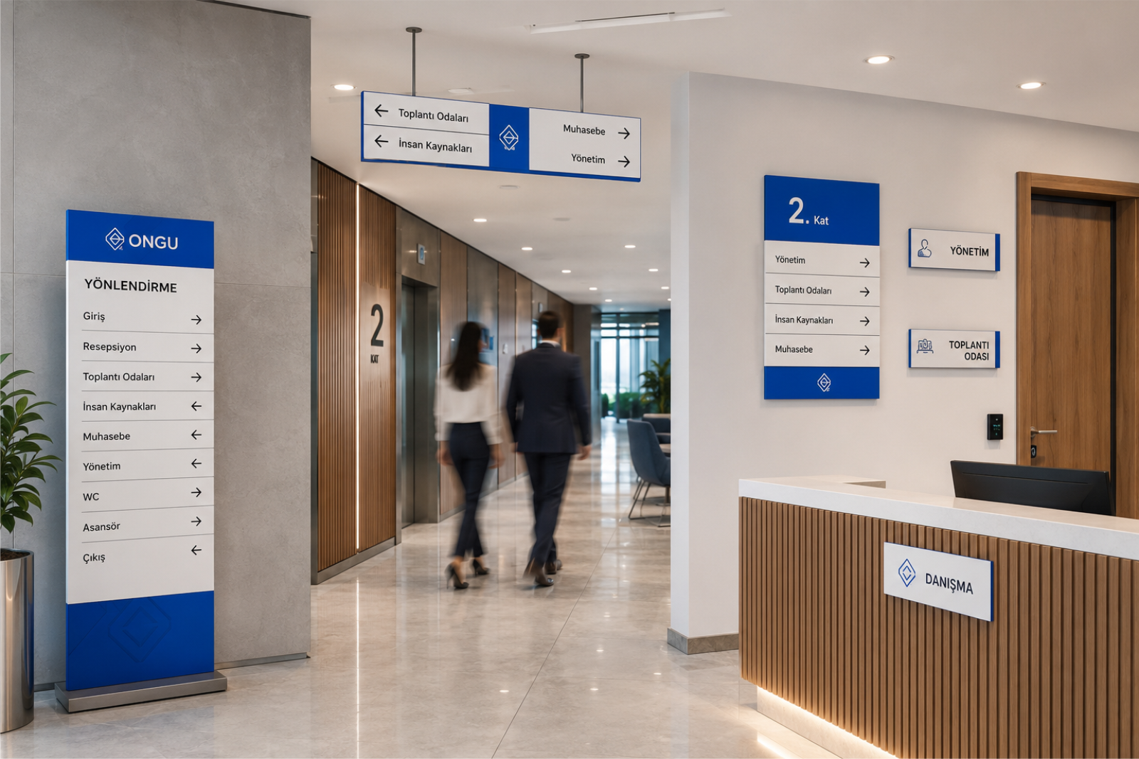 İzmir kurumsal yönlendirme sistemleri, ofis lobisi yönlendirme tabelaları